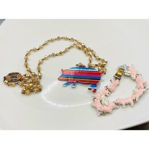 Southern Junkie Pig Necklace and When Pigs Fly Pink Bracelet